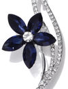 YouBella Stylish Floral Shape Jewellery Silver Plated Brooches for Women (Blue) (YB_Brooch_91)